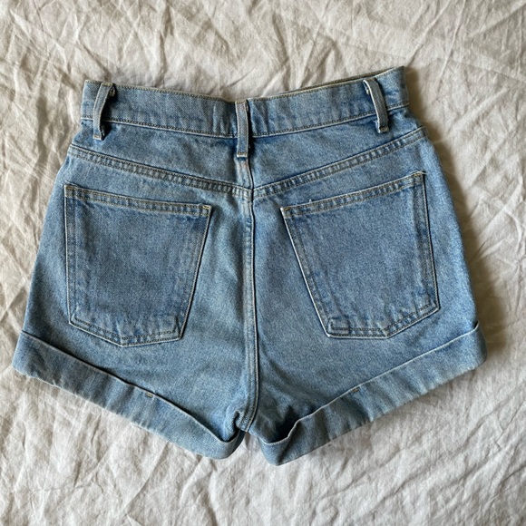 American Apparel High-Rise Jean Shorts - Picture 2 of 3